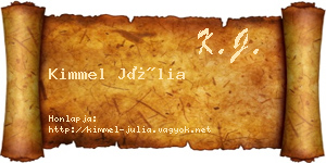 Kimmel Júlia névjegykártya