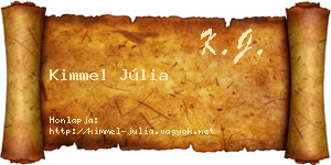 Kimmel Júlia névjegykártya